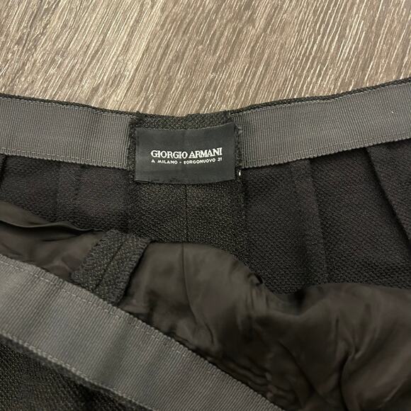 Giorgio Armani A Milano Borgonuovo 21 Black Label Pleated Cropped Trousers Grey - Picture 5 of 13